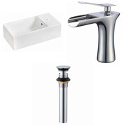 AMERICAN IMAGINATIONS 19.25-in. W Above Counter White Vessel Set For 1 Hole Right Faucet AI-33842